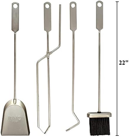 Набор от инструменти за камина от 5 теми и патентована купа за бездимните отглеждане на огъня