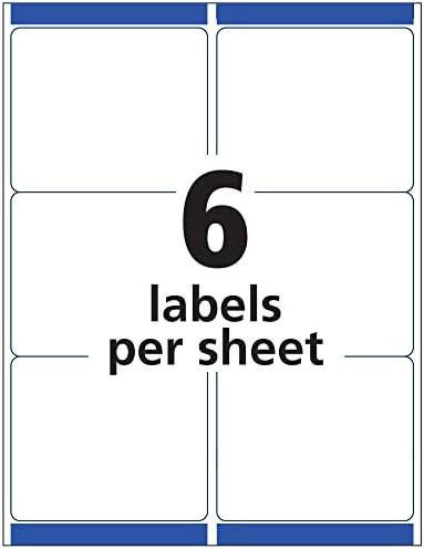 Пощенски етикети за печат Ейвъри с надеждна сервиране, 3-1 / 3 x 4, Матово прозрачни, 300 Празни пощенски етикети