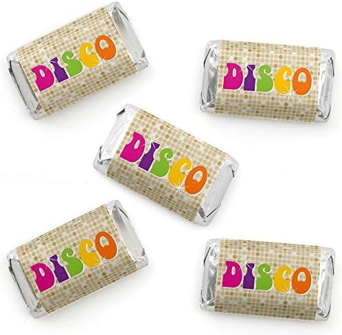 Дискотека 70-те години на Етикети на опаковки мини-шоколадова барове - Малки сувенири за парти в стил диско-висока