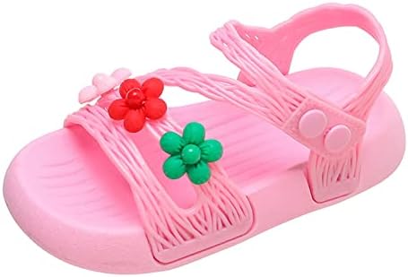 Qvkarw/ Детски обувки; Лятна Мека, Удобна Мода обувки принцеса подметка; чехли за големи, средни и малки деца за момчета (розово, 1 за по-големите деца)