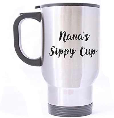 Artsbaba Пътна Чаша Nana's Sippy Cup Чаша От Неръждаема Стомана С дръжка за Топли Ръце Пътна Чаша За Кафе/Чай/Вода,