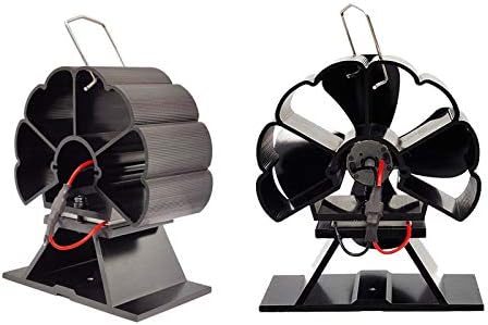 MALAXA LIANXIAO - Вентилатор за печки с топлинна колела, 4-Лопастный Вентилатор за камина е с автоматично определението,