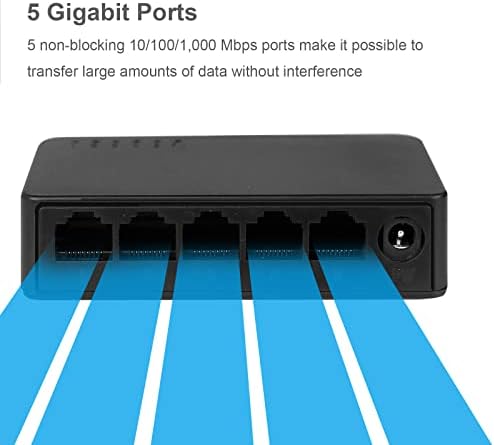 Комутатор TEROW Ethernet, 5-Port Gigabit ethernet Unmanaged мрежов комутатор, Ръчен Превключвател | Plug & Play