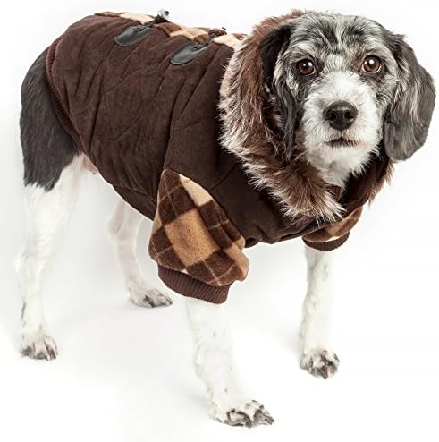 ПЕТ LIFE Дизайн, Модерно Палто За кучета от Аргайла от Велур, Яке-Парка, Пуловер с Нагревателя 3 М и Подвижна