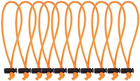 Въжета за бънджи POWRIG 6 , Регулируеми Кабелни превръзки, многократна употреба за управление на кабел-Оранжево (10 бр)