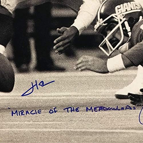 В рамка с автограф / Подписите на Герма Едуардс и Джо Писарчика с надпис Miracle at the Meadowlands Футболно