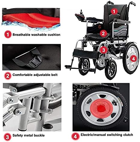 NEOCHY Модерна Преносима инвалидна количка за възрастни хора, Лесно Сгъваема инвалидна количка до 15 Мили, 2