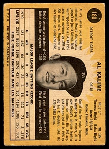 1971 O-Pee-Chee 180 Ел Калин Детройт Тайгърс (Бейзболна картичка) VG/EX+ Тигри