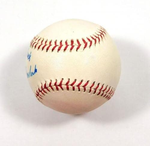 Играта на топка с Автограф на Стан Ковелески с Надпис JSA Auto DA044244 - Бейзболни топки с Автографи