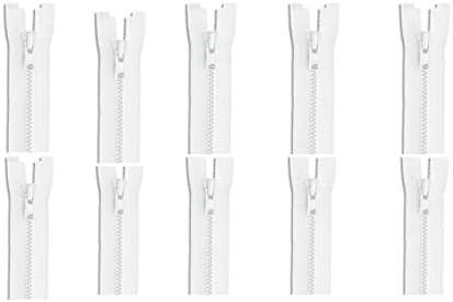 №3 Формованная яке Vislon White YKK с разделительными ципове - Изберете си дълъг - Цвят: бял - Произведено в