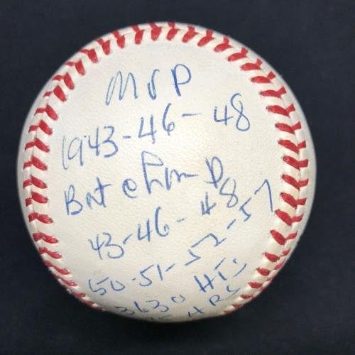 Stan The Man Musial 6 HOF Титли MVP на отбиванию топки В бейзбола с автограф на PSA / Бейзболни топки с ДНК-Автограф