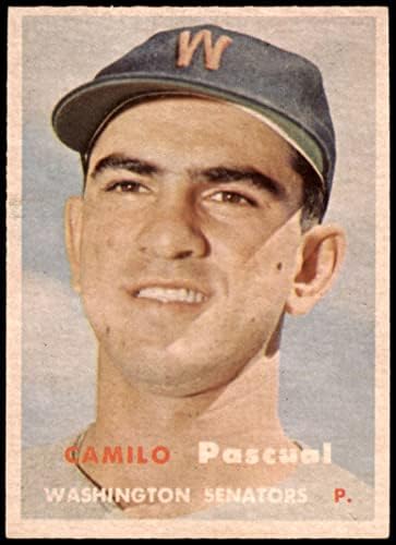 1957 Topps 211 Камило Паскуал Вашингтон Сенатърс (Бейзболна картичка) EX/MT Senators