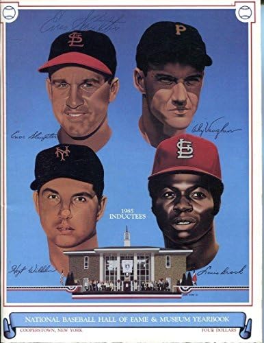 Айнос Слотер Подписа Годишник HOF от 1985 г., С Автограф от Кардиналите 40766 - Списания MLB с автограф