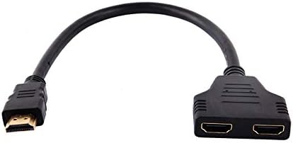 Akozon Сплитер HDMI Кабел-адаптер за HDMI Сплитер 1 2 изход HDMI мъжки 1080 P на Двоен HDMI женски от 1 до 2