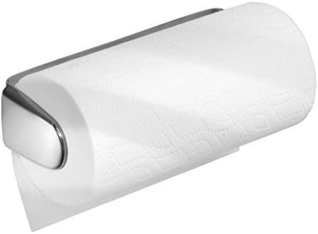 mDesign Метален Стенен Държач за хартиени кърпи за ръце с Диспенсером за монтиране на стена или под шкаф в кухнята,