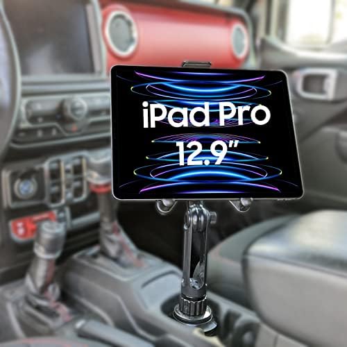 Притежател на чаша за таблет Cellet, Автомобилна стойка, Съвместима с iPad Apple Pro Air Mini Galaxy Tab S7 и S8 подстаканником Планина за таблет, кола стойка за таблет, съвместим с iPad Pro