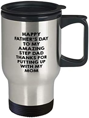 Забавна Пътна Чаша за татко, Поздравявам С Деня на Отца Ми, Прекрасен Баща, Благодаря, Че Терпишь ми, майка