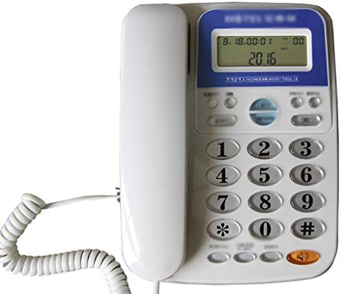 KXDFDC Тенис на телефон-Жичен Телефон с високоговорител, дисплей, идентификатор на Повикващия Бяла Стая Кабинет