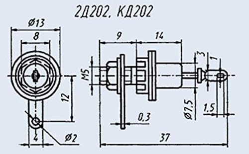 Един силициев Диод KD202N (2D202N) на СССР, 6 бр.