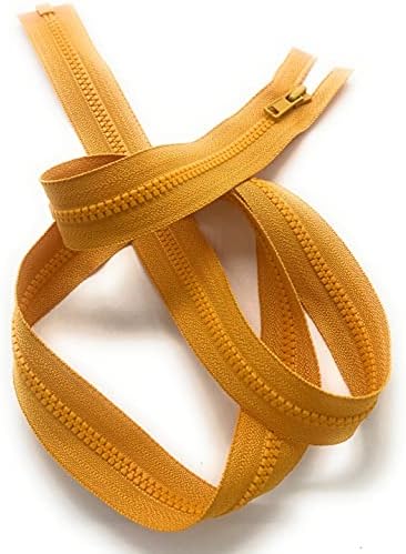 Яке YKK 3 от формованного Вислона с разделителна цип - Изберете си дълъг - Цвят: горчично-жълт 846 - Произведено