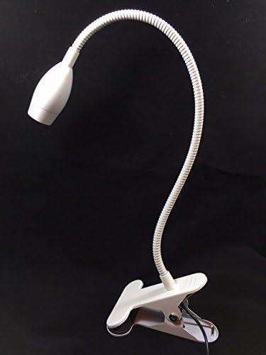 Gooseneck USB SMD LED Преносима Лампа За Четене Настолна Нощна Лампа Клип Сребристо-Бял