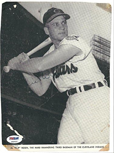 Ел Росен Подписа Ретро Бейзбол списание Cleveland Indians, Изсечен От PSA P19727 - Списания MLB С Автограф