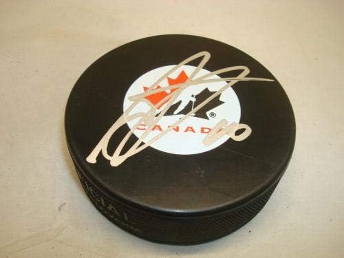 Антъни Дюклэр подписа Хокей шайба на националния отбор на Канада с Автограф на PSA /DNA COA 1A - за Миене на
