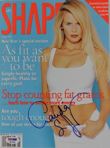 Клаудия Шифър Автентичната Подпис 1996 Shape Magazine PSA/ДНК Q12388