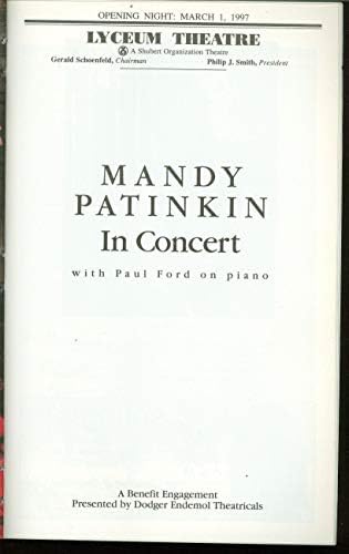 Манди Патинкин на концерт, Бродвейская билборд + Манди Патинкин