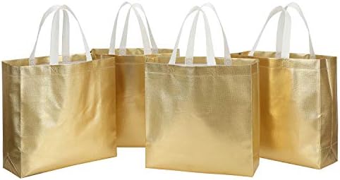 Tosnail 20 Опаковки, Големи Лъскавите Златни Многократна употреба за Хранителни стоки Чанти, Чанта-тоут за пазаруване