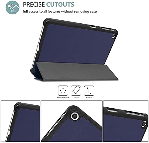 Калъф ProCase LG G Pad 5 10,1 инча, FHD Slim Case (тъмно син), в комплект с Черна Сгъваема Поставка за мобилен телефон и таблет