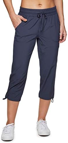 Модни дамски панталони капри RBX Active от лек плат с завязками-карго Джобове