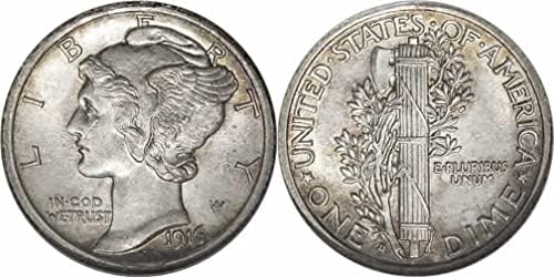 Рядка монета на Съединените Щати на САЩ ОТ 1916-D Mercury Dime Рестрикционного сребърен цвят. Открийте сега!