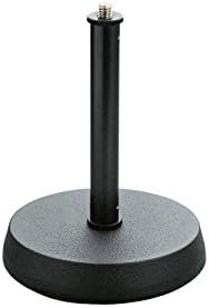 K & M 23200-500-55 Маса Кръгла Поставка за микрофон Височина 6,89 инча с Антивибрационным пръстен, Черна