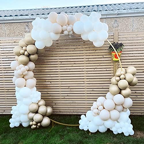 Балони с Бял Пясък, Латексови балони, 12 см, 50 бр., Телесно-Бели Вечерни Балони, Дебели Балони За Душата на