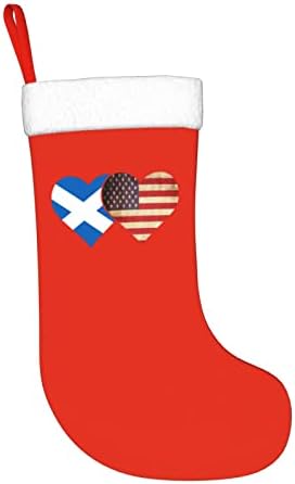 Cutedwarf Флаг на Шотландия и Американски Флаг Коледен Отглеждане на Коледна Украса Класически 18 Инча Окачен