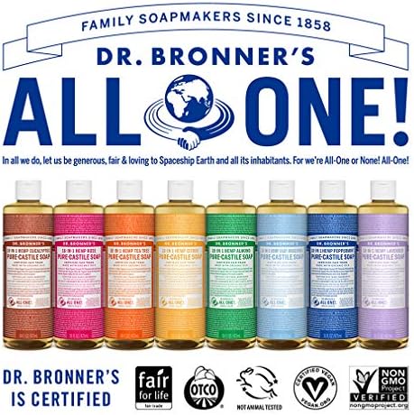 Течен сапун Dr. Bronner's -Pure-Castile (евкалиптово, 16 унции, 2 опаковки) - Произведено на базата на органични