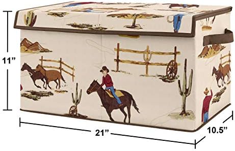 Sweet Jojo Designs Cowboy Wild West Boy Малък Текстилен Кутия За Съхранение на Играчки, Ракла За детска стая