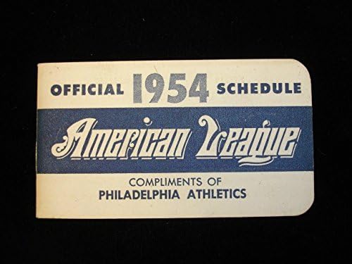 1954 Филаделфия Атлетикс Оригинално карманное график - 4 x 2.25 - MLB Без подпис Разни