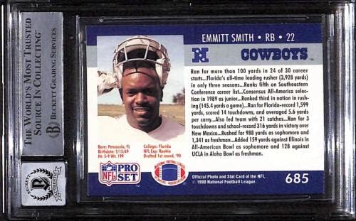 685 Emmitt Smith RC - 1990 Професионален футбол Комплект карти (Звезда) оценката на БГД Auto 10 - Футболни