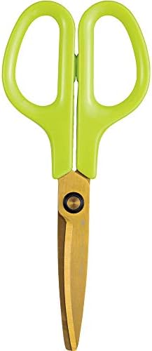 Титанов ножици Plus Fit Cut Крива с острие с Микрозазубринами, Зелени (34555)
