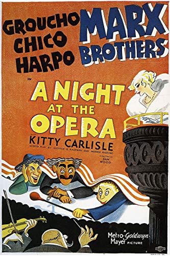 Американските магазини за услуги - Ретро постер на филма Граучо и братя Маркс и Нощ в операта - 24x36