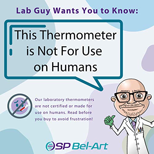 SP Bel-Art, H-B DURAC Plus ASTM S66F-03 Лабораторен термометър с индивидуално калибриране Течността в чаша;