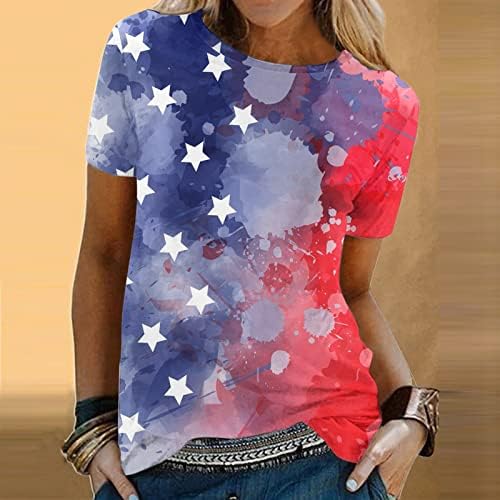 Дамска тениска с дълъг ръкав за Движение, Ежедневни тениски с Принтом на Деня на Независимостта, Тениска с Кръгло
