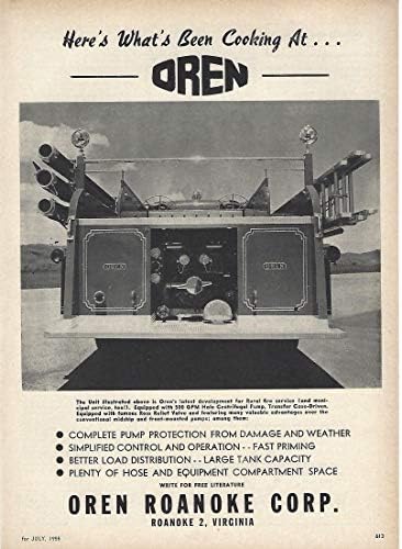 1955 Оригиналната Журнальная Печатна реклама номер 1 за Пожарна машина Oren .