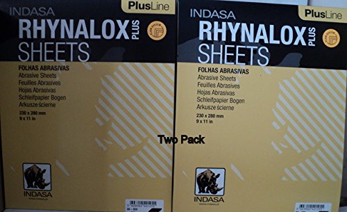 Две опаковки. Шкурка Indasa Plus, 9 х 11 Листа, Суха, размер на 220, 2 Обвивка на 50.