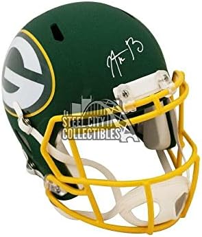 Фанатици футбол каски с автограф на Аарон Роджърс, Пакетиране и Реплика Пълноценно футболен Шлем - Каски NFL