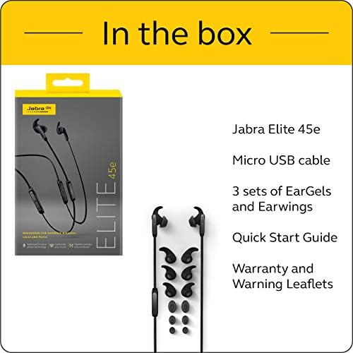Безжични Слушалки в ушите Jabra Elite 45e с подкрепата на Алекса Bluetooth – Черно Титан