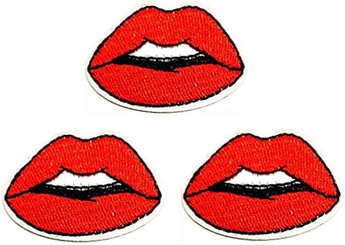 Салфетки плюс 3 бр. Червена нашивка за устата, занаяти, изкуство шиене, ремонт на устните, червило, мультяшная