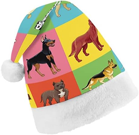 Комплект Плюшени Коледни шапки за кучета, Палави и Сладки Шапки на дядо коледа с Плюшени Полета и Удобна подплата